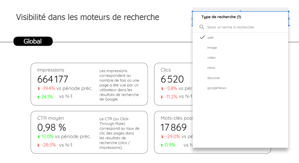 ajouter un sélecteur de type de recherche google